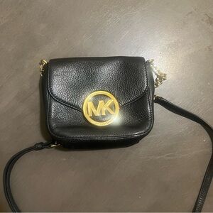 Michael Kors Black and Gold Crossbody Bag